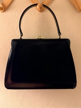 Classic Bintage Black Top-Handle Women's Handbag